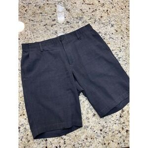 Tilley Endurables Mens Glen Plaid Walking Shorts Charcoal Grey Flat Front Travel